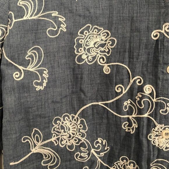 Chico-s Women's Blue Blouse size 2 - Picture 3 of 3